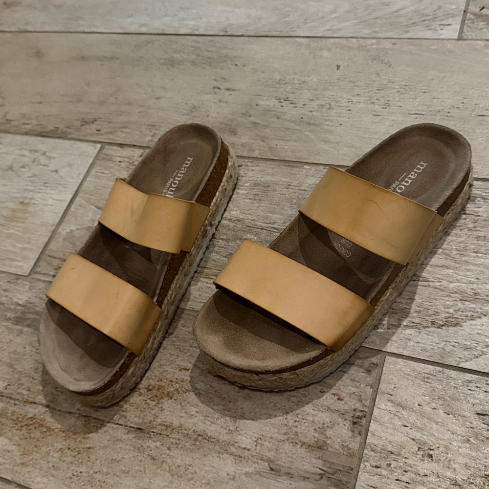 Manoukian Paris Tan Sandals Size 39 EUC